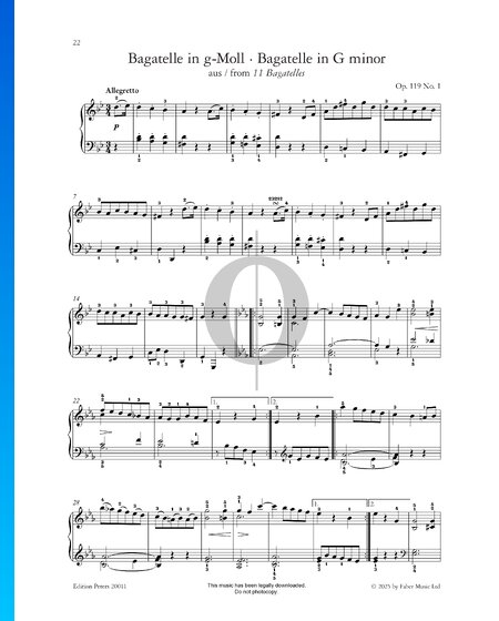 Bagatelle in G Minor, Op. 119 No. 1