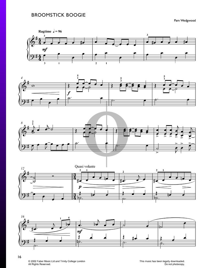 Broomstick Boogie (Pam Wedgwood) Piano Sheet Music - OKTAV