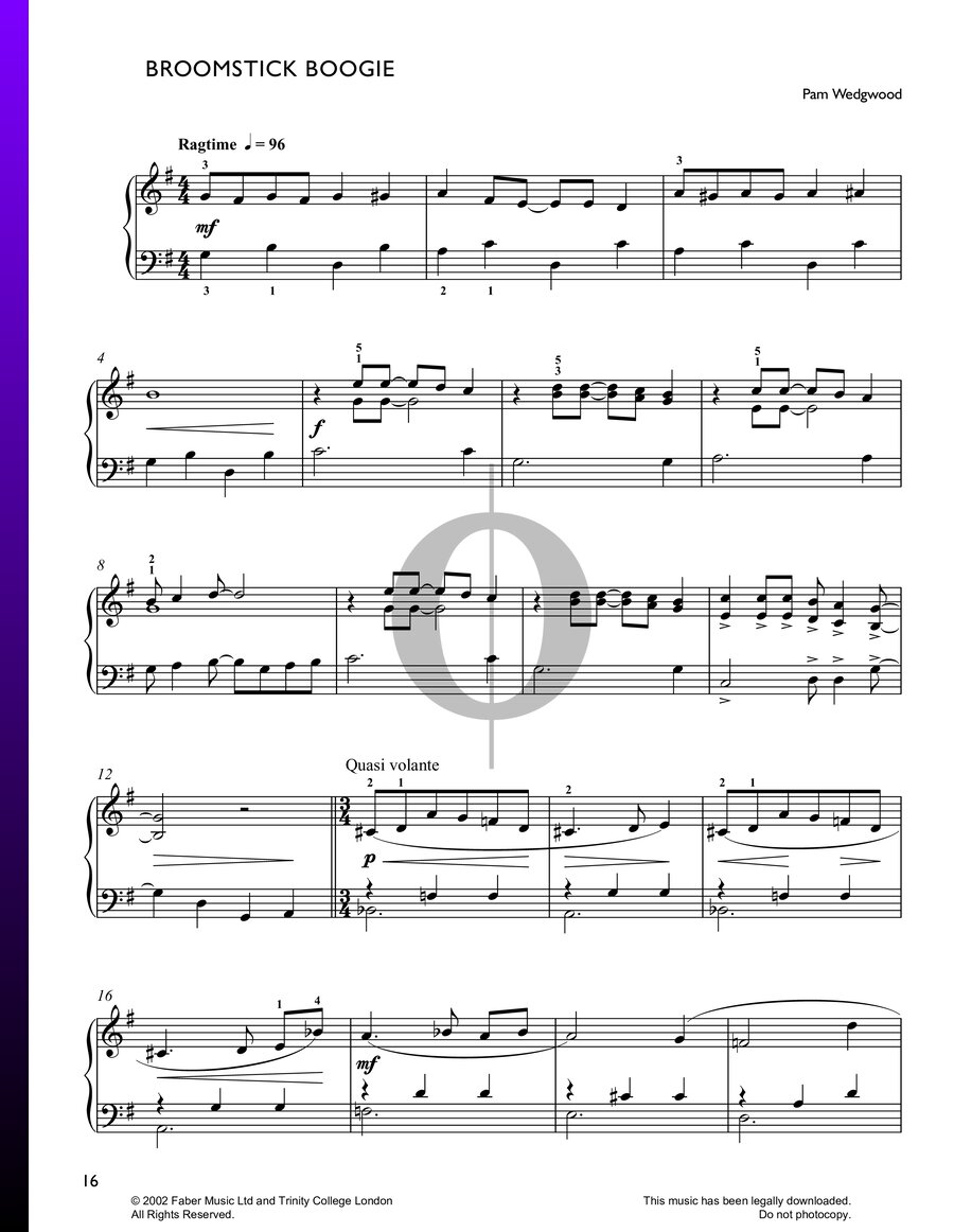 Broomstick Boogie (Pam Wedgwood) Piano Sheet Music - OKTAV