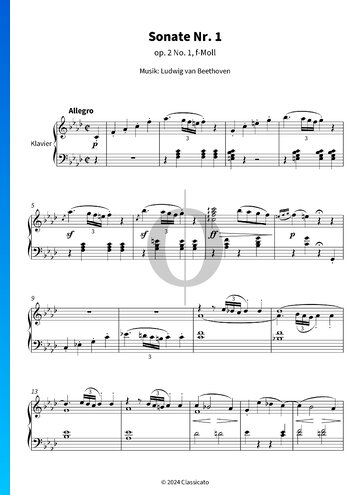 Sonata in F Minor, Op. 2 No. 1 Sheet Music