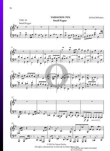 Goldberg Variationen, BWV 988: Variationen 10-14 (Jazz) Musik-Noten