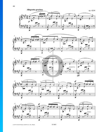Lied ohne Worte, Op. 62 Nr. 6: Allegretto grazioso in A-Dur (Frühlingslied) Musik-Noten