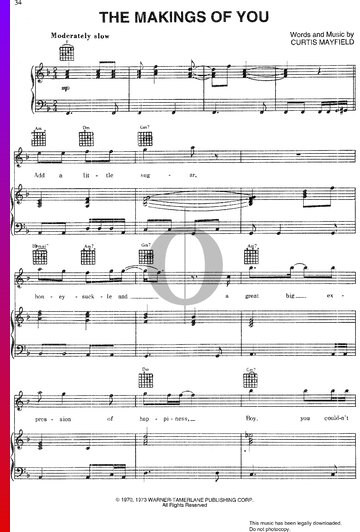 The Makings Of You Sheet Music