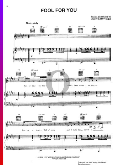 Fool For You Sheet Music