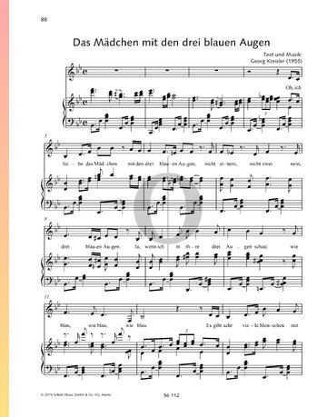 Das Mädchen mit den drei blauen Augen Sheet Music