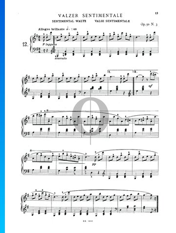 Sentimental Waltz, Op. 50 No. 3 Sheet Music