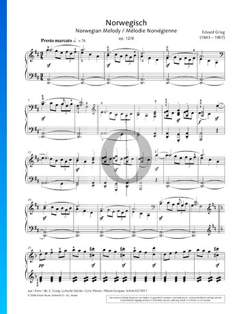 Lyric Pieces, Op. 12 No. 6: Norwegian Melody Partitura