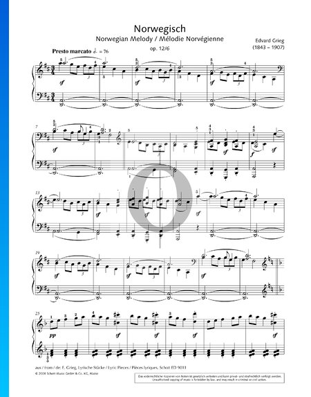 Lyric Pieces, Op. 12 No. 6: Norwegian Melody
