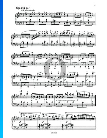 Impromptu in F Minor, Op. 142 No. 4, D 935 bladmuziek