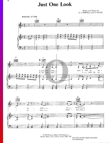 Just One Look Partitura