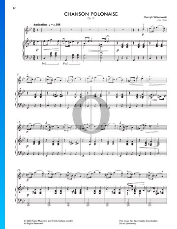 Chanson Polonaise Op.12 Musik-Noten