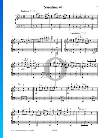 Partition Sonatine en Fa majeur, op. 41 n° 8