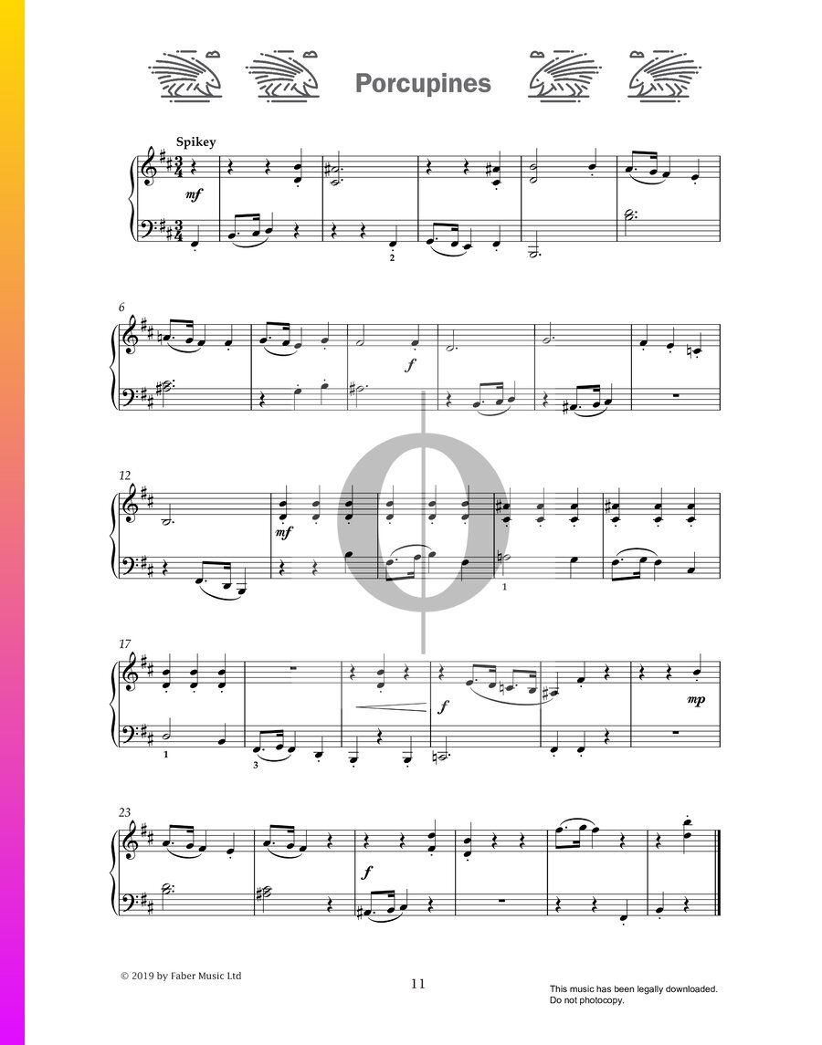Porcupines (Paul Harris) Piano Sheet Music - OKTAV