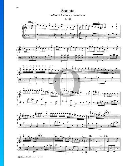Sonate en La mineur, K. 149