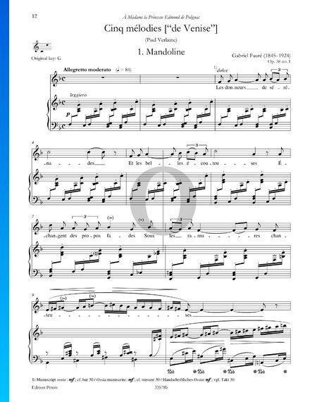 Mélodies de Venise, Op. 58: No. 1 Mandoline