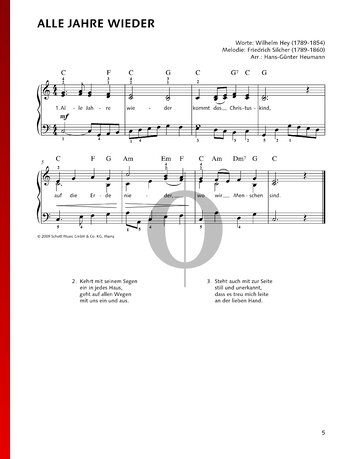 Alle Jahre Wieder Musik-Noten