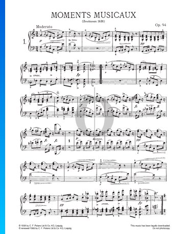 Moment Musical C Major, Op. 94 No. 1 (D 780) Partitura