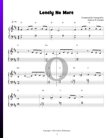 Lonely No More Sheet Music
