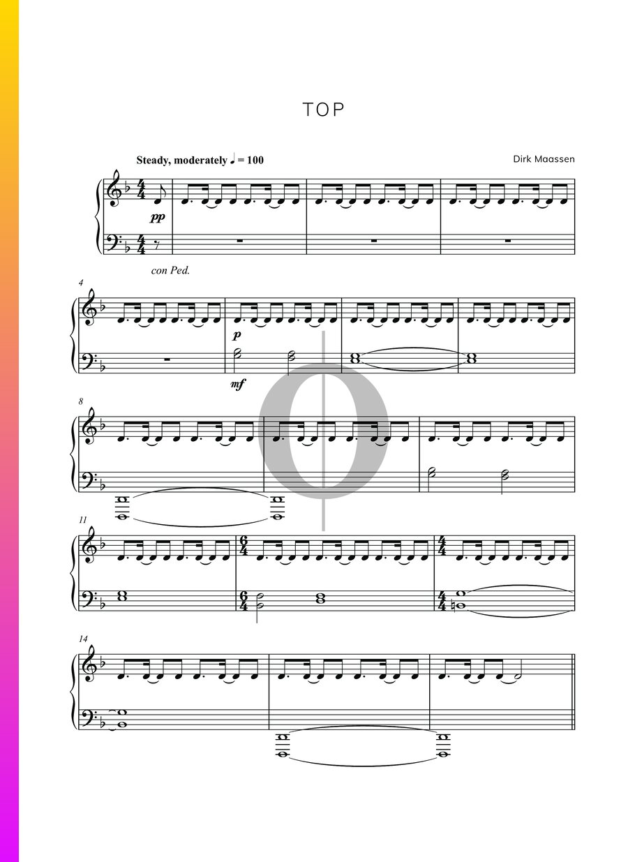 Top (Dirk Maassen) Piano Sheet Music - OKTAV