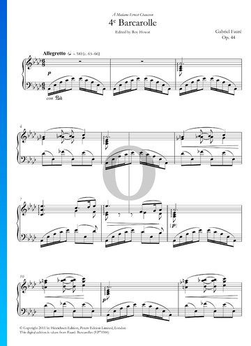 Barcarolle, No. 4 Op. 44 Sheet Music