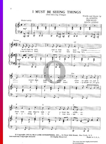 I Must Be Seeing Things (And Hearing Things) Sheet Music
