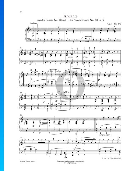 Sonate in G-Dur, Op. 14 Nr. 2: 2. Andante