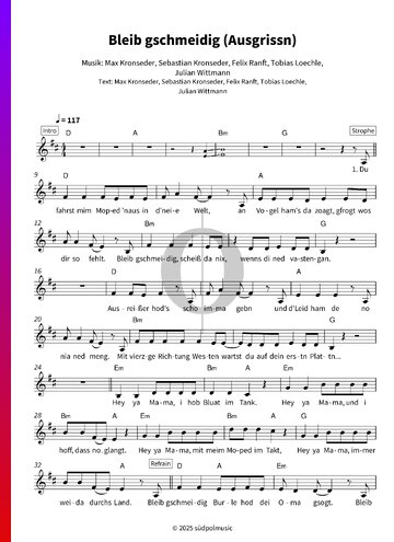 Bleib gschmeidig (Ausgrissn) Sheet Music
