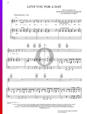 Love You For A Day Sheet Music