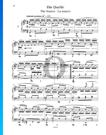Die Quelle, Op. 109 Nr. 5 Musik-Noten