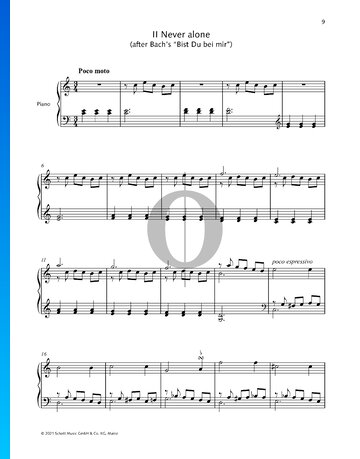 Never Alone (After "Bist du bei mir", BWV 508) Sheet Music