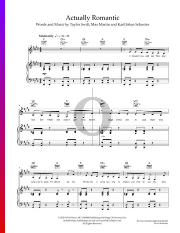 Actually Romantic bladmuziek