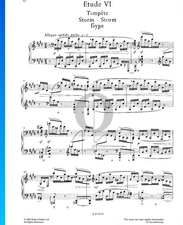 12 Études d'exécution transcendante, Op. 11: No. 6 Storm bladmuziek
