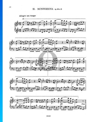 Monferrina, Op. 40 No. 11 Partitura