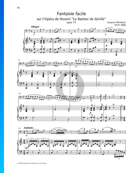 Fantaisie facile sur l'Opéra de Rossini "Le Barbier de Séville", Op. 71