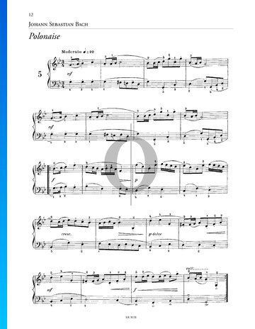Partition Polonaise en Sol mineur, BWV Anh. 119