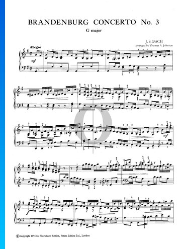 The Brandenburg Concerto, No.3 BWV 1048: 1. Allegro Sheet Music