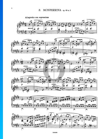 Partition Monferrine en Mi majeur, op. 49 n° 3
