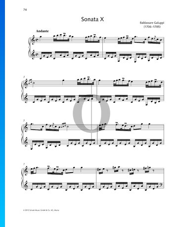 Sonata in C Major, No.10 Spartito