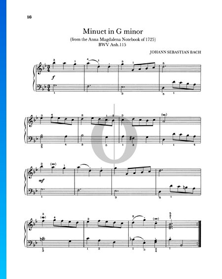 Menuet G Minor, BWV Anh. 115