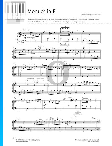 Minuet in F Major Sheet Music