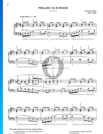 Partition Prélude en Si mineur, Op. 28 No. 6