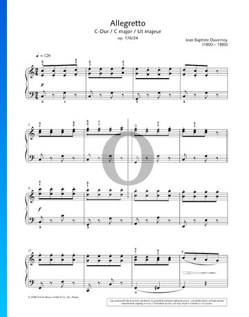 Partition 25 Études élémentaires, op. 176 : n° 24 Allegretto en Do majeur