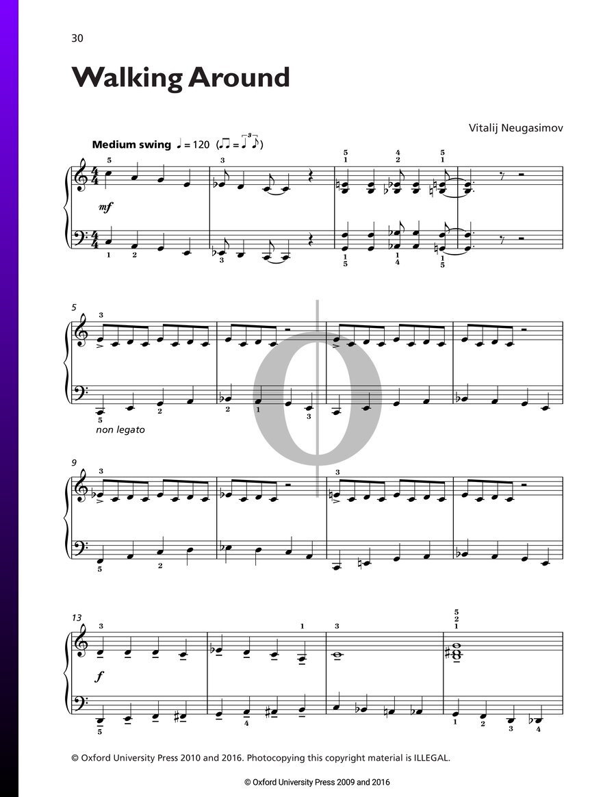 Walking Around Vitalij Neugasimov Piano Sheet Music Oktav 3349