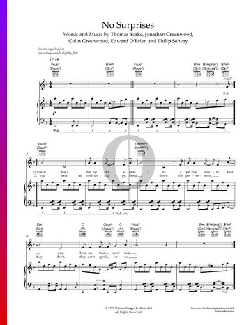 No Surprises Sheet Music