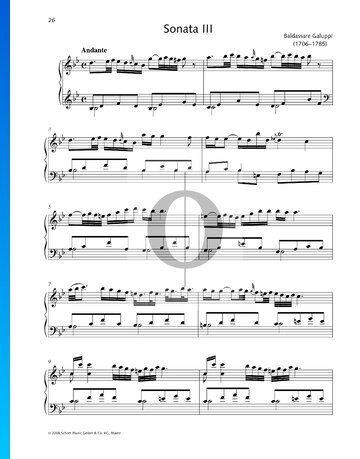 Sonata B-flat Major, No. 3 Sheet Music
