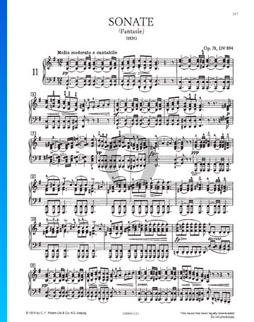 Piano Sonata in G Major, Op. 78 No. 18, D 894 Sheet Music