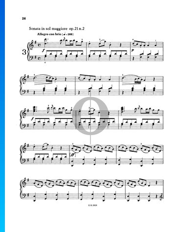 Sonata in G Major, Op. 21 No. 2 Spartito