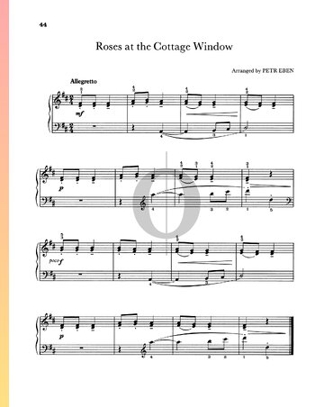 Five Czech Folk Songs: Roses At The Cottage Window Partitura