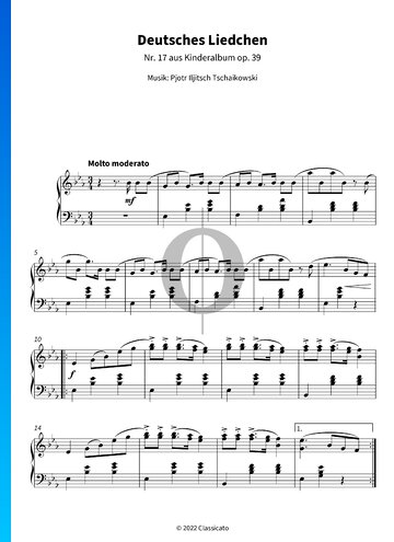 Partition Children's Album, Op. 39: No. 17 German Song