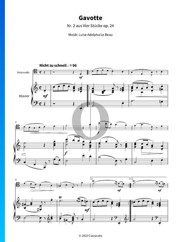 4 Pieces, Op. 24: No. 2 Gavotte Partitura